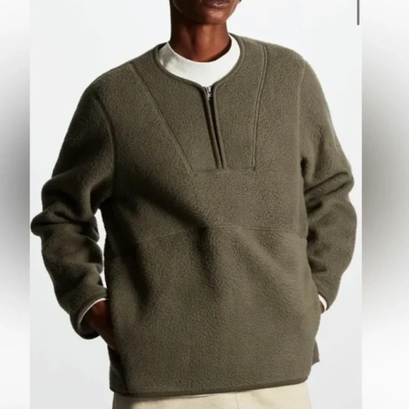 COS Half-Zip Pullover Fleece Hoodie - Picture 1 of 6